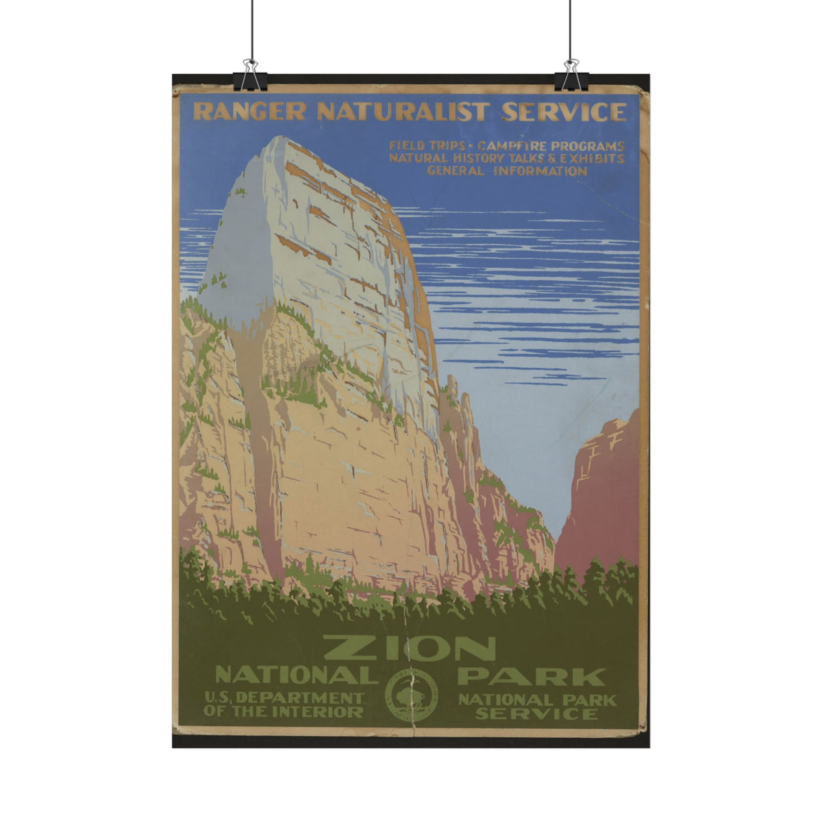 "Zion National Park" – 1938 WPA Travel Poster, Historicalee reproduction print