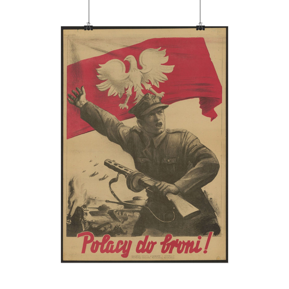 "Polacy do Broni!" WWII Polish poster – mockup 2