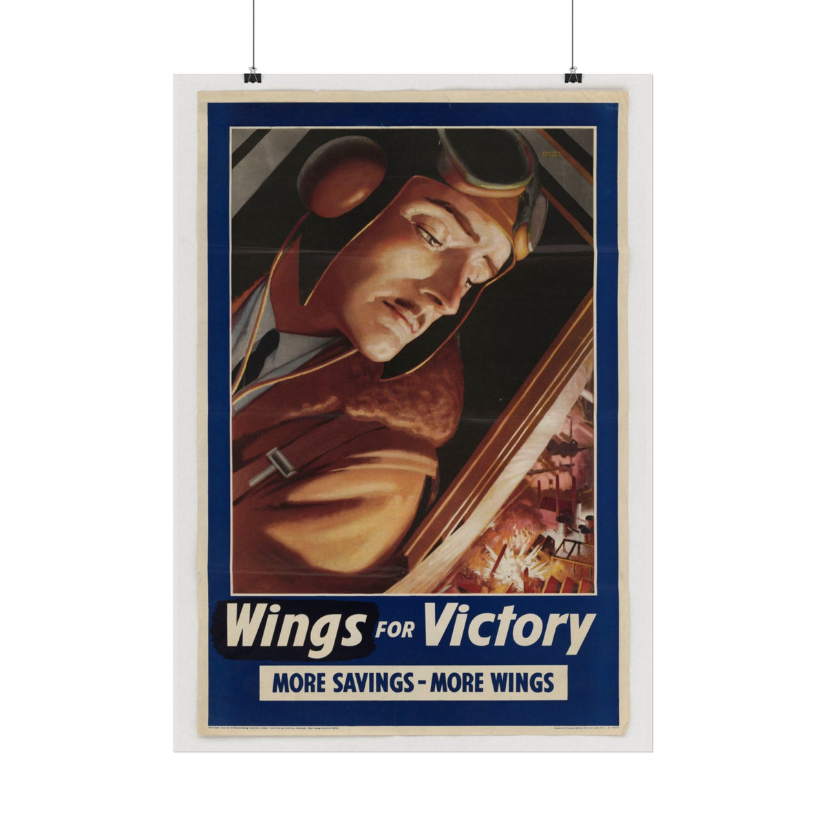 "Wings for Victory" WWII British poster – interior mockup 3