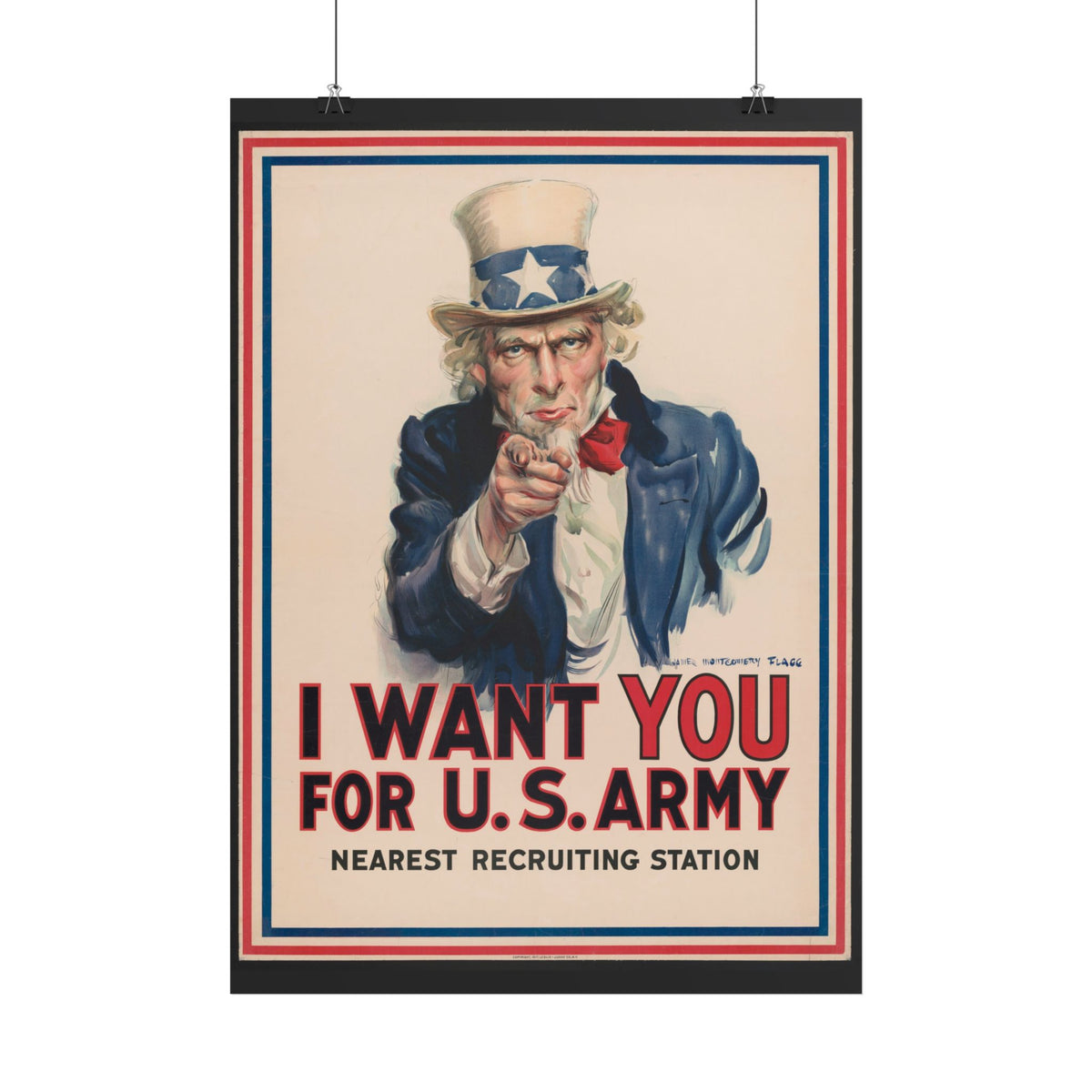 "I Want YOU for U.S. Army" WWI American poster – interior mockup 2