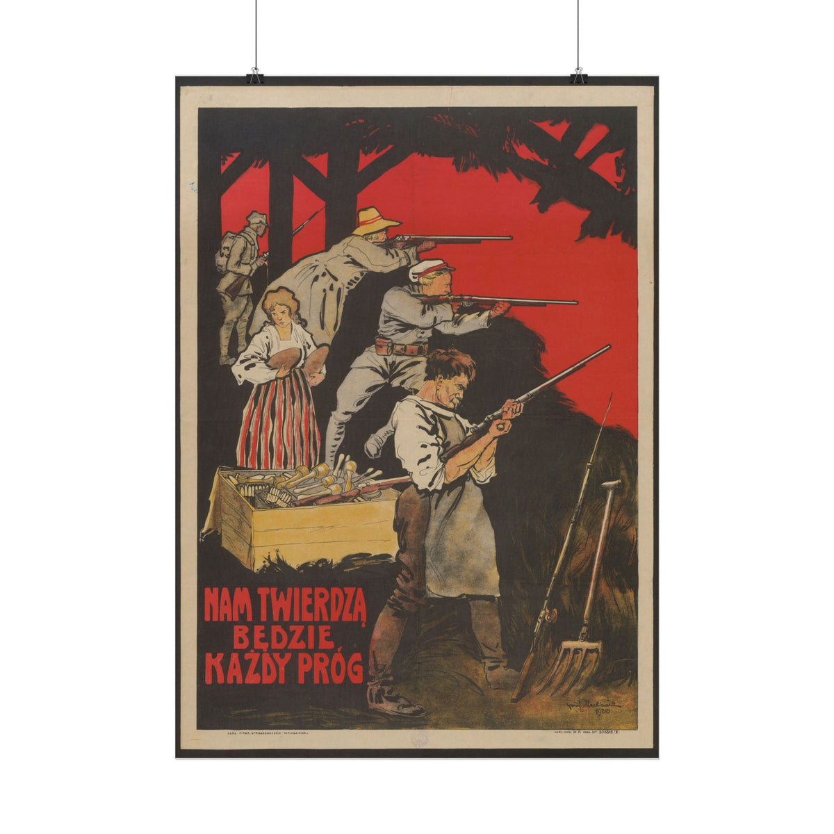 "Nam Twierdzą Będzie Każdy Próg!" 1920 Polish poster – mockup 4
