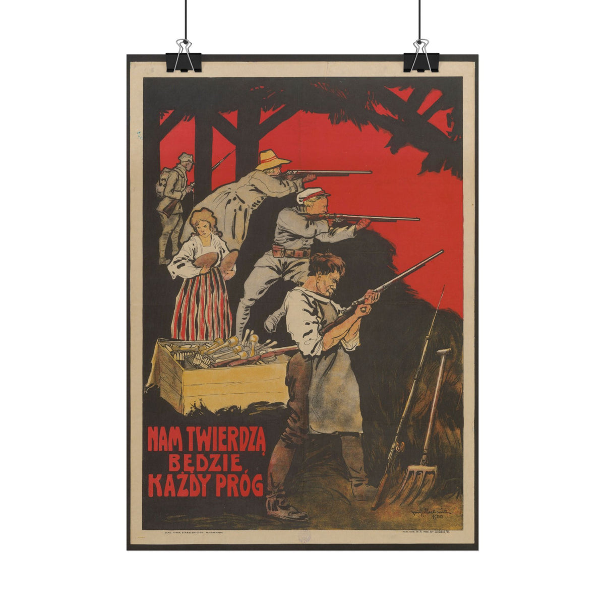 "Nam Twierdzą Będzie Każdy Próg!" 1920 Polish poster – mockup 7