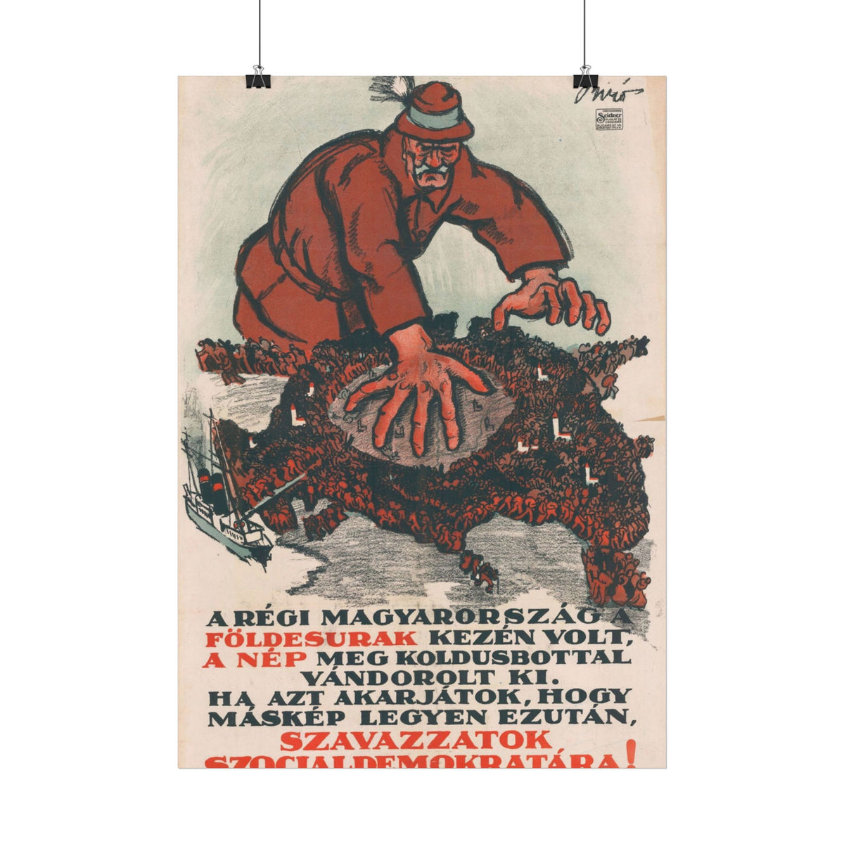 "Szavazzatok Szociáldemokratára!" 1918 Hungarian poster – mockup 2