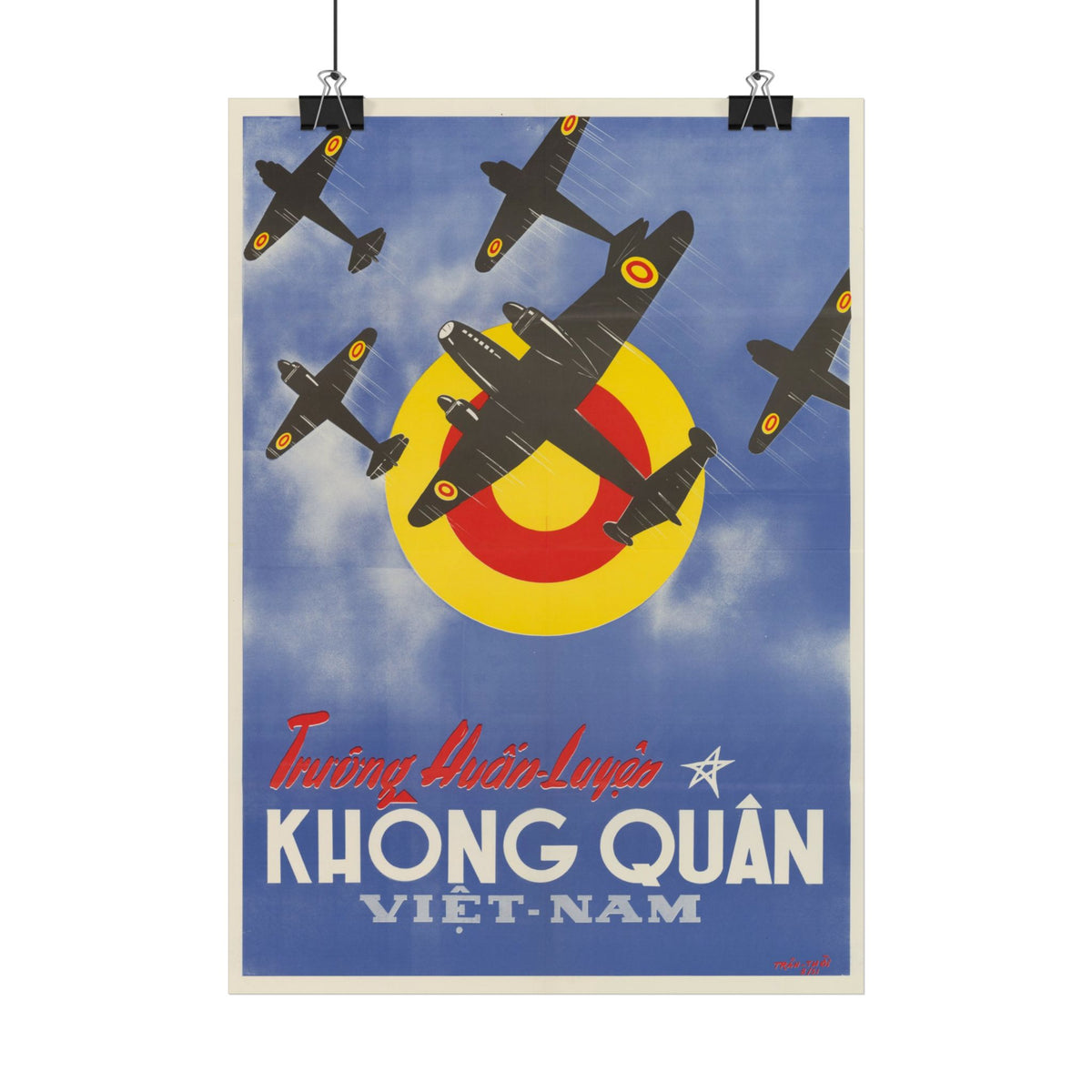"Vietnam Air Force Training School" Cold War Vietnamese poster – interior mockup 2