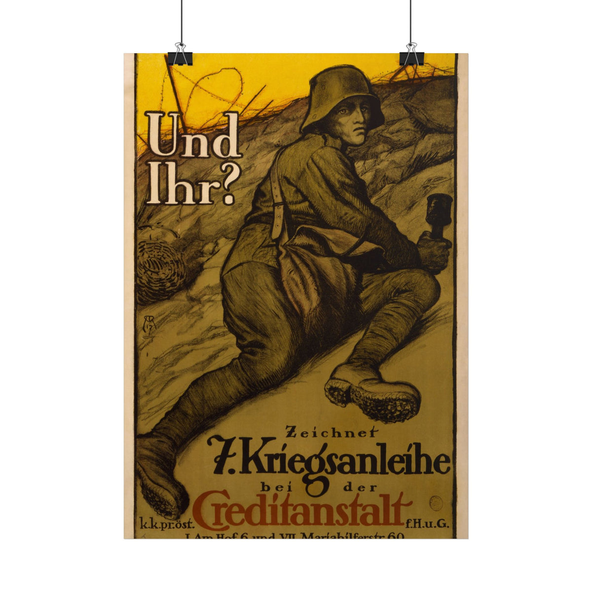 "Und Ihr?" WWI Austrian poster – mockup 1