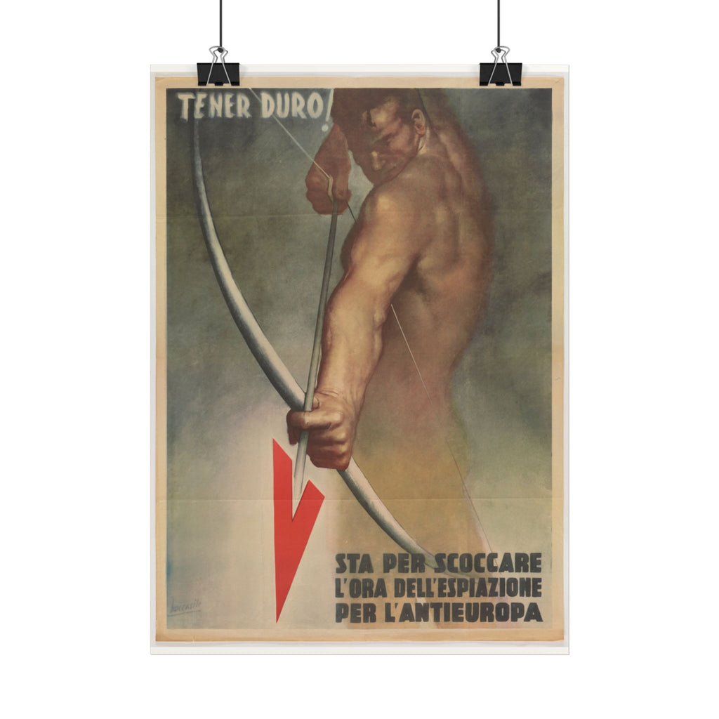 "Tener Duro!" WWII Italian poster – mockup 8