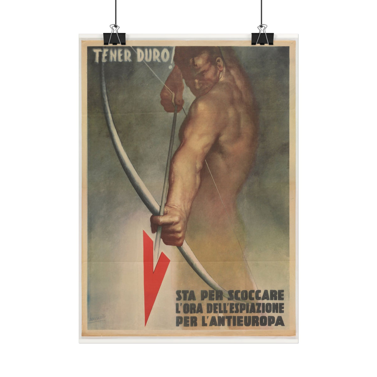 "Tener Duro!" WWII Italian poster – mockup 8