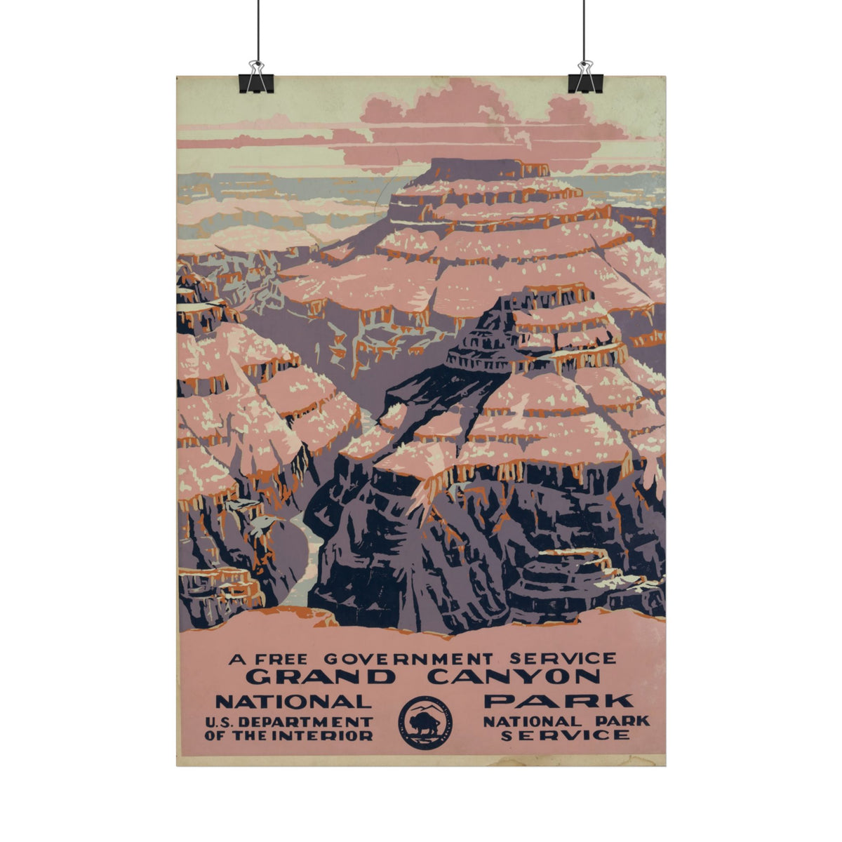 "Grand Canyon National Park" – 1938 WPA Travel Poster, Historicalee reproduction print