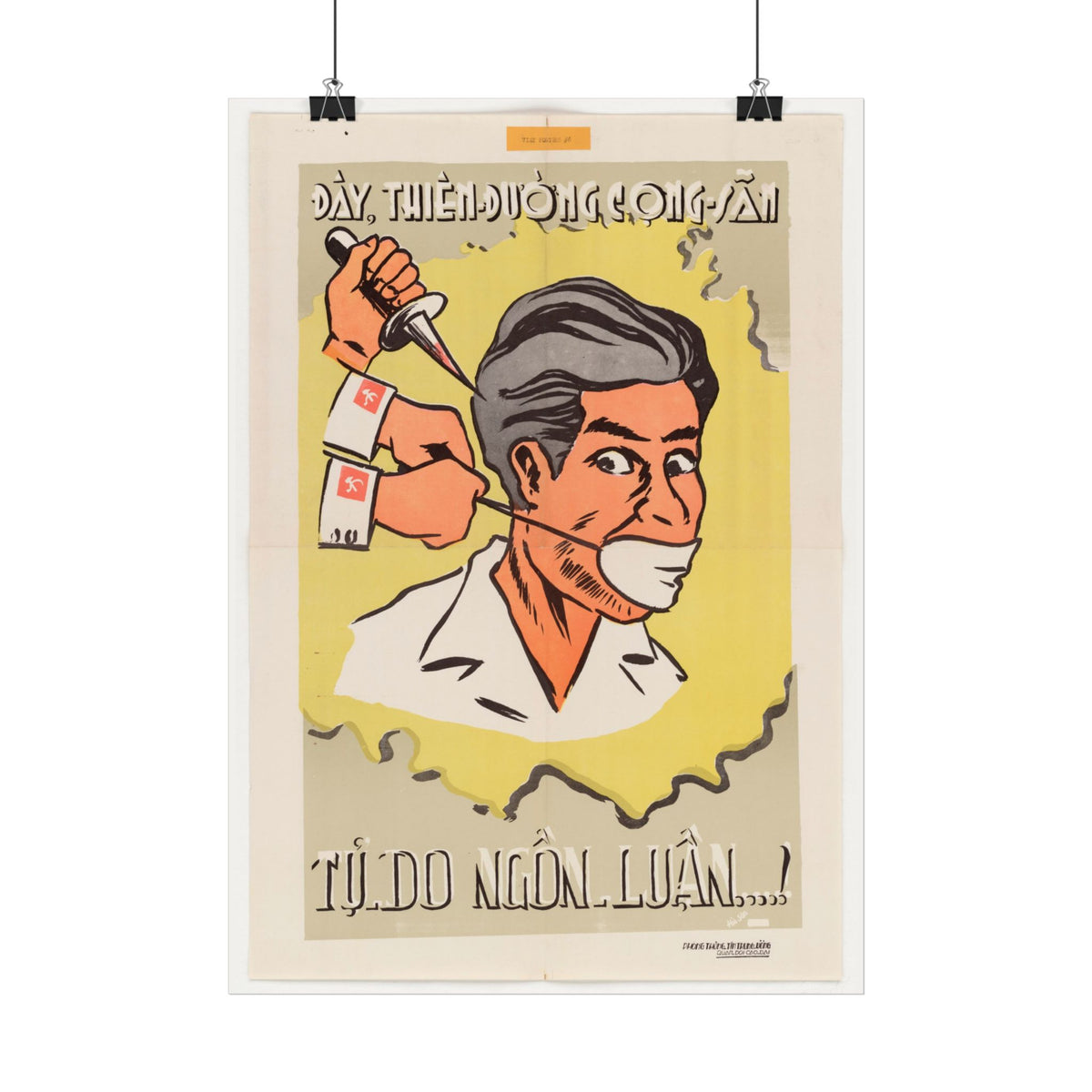 "Freedom of Speech in the Communist Paradise" – Cold War Anti-Communist Poster, Historicalee reproduction print
