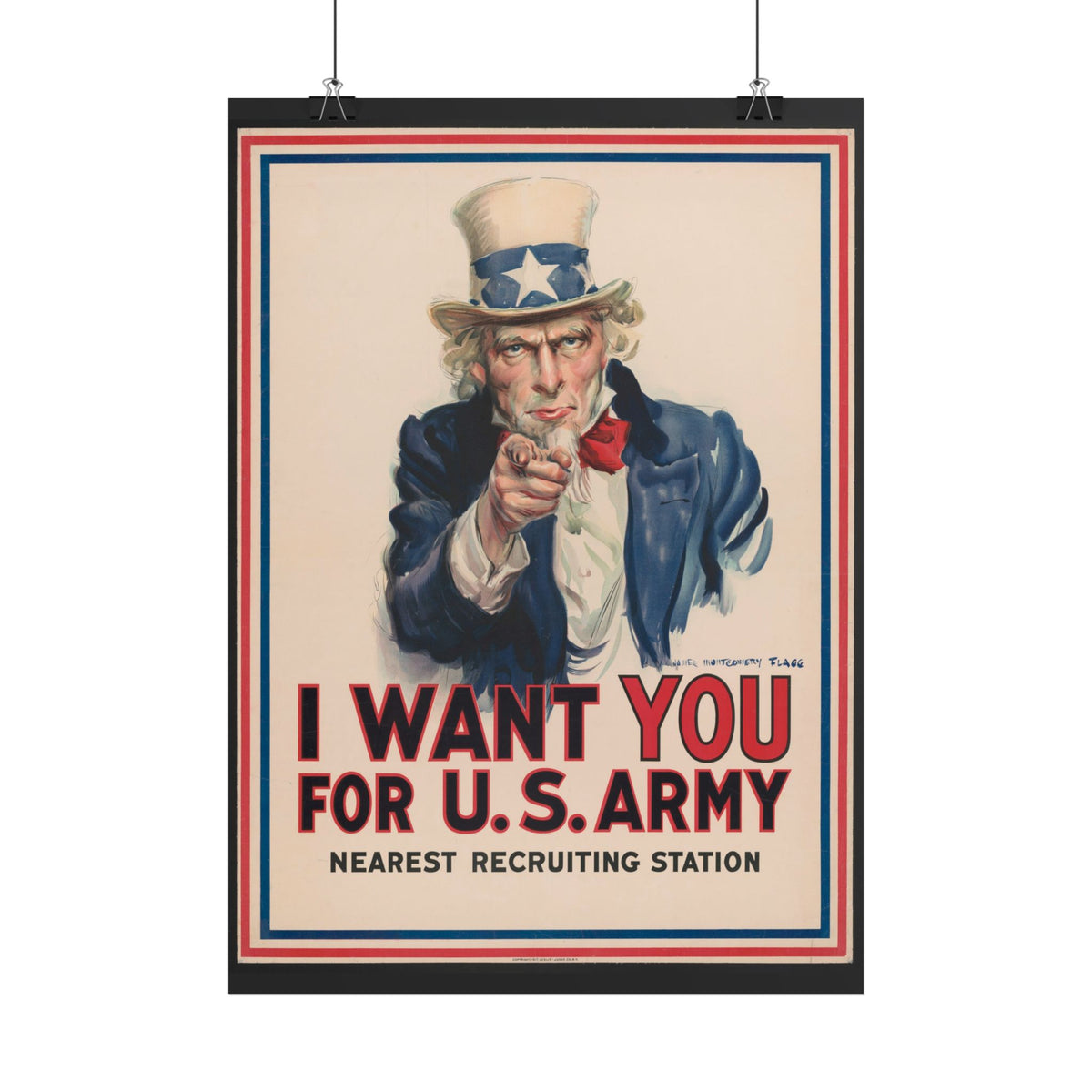 "I Want YOU for U.S. Army" WWI American poster shown as wall art