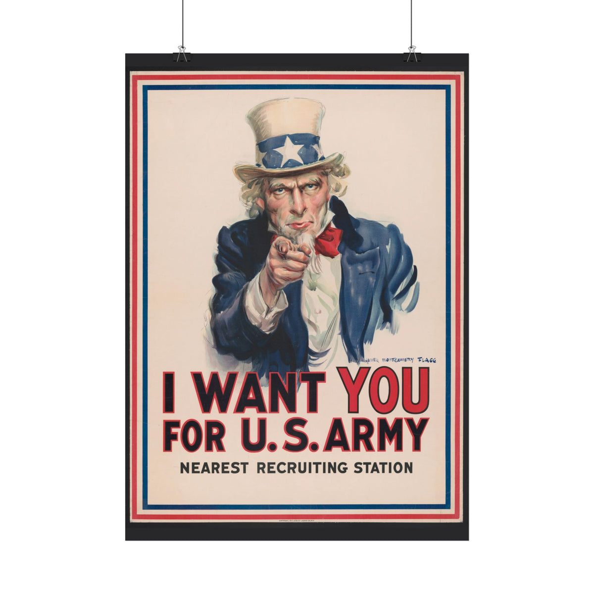 "I Want YOU for U.S. Army" WWI American poster in a room setting