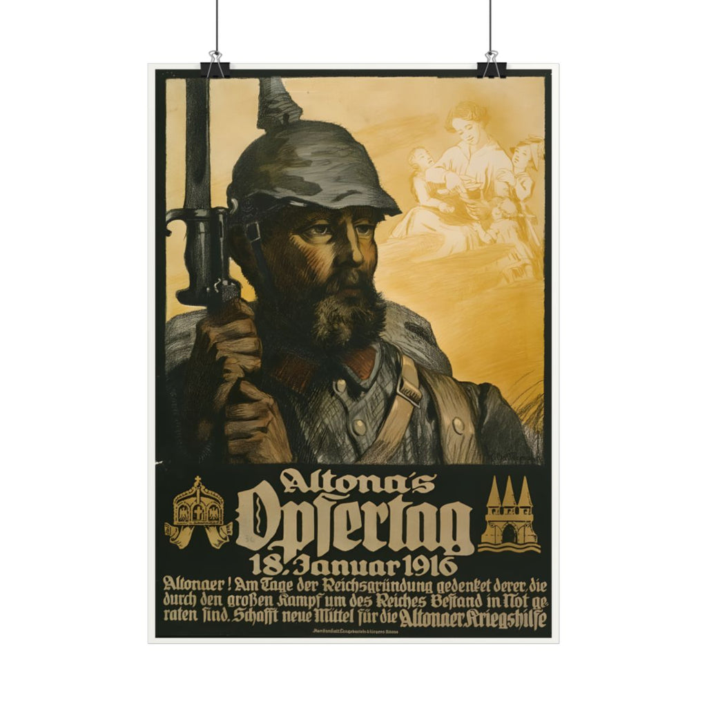 "Altona's Sacrifice – Remember the Fallen" – WWI German Propaganda Poster, Historicalee reproduction print
