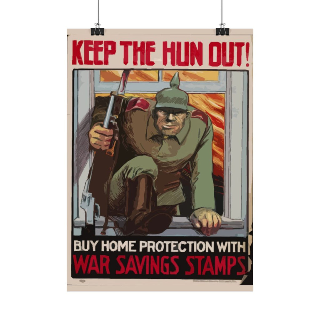 "Keep the Hun Out" – WWI American Propaganda Poster, Historicalee reproduction print