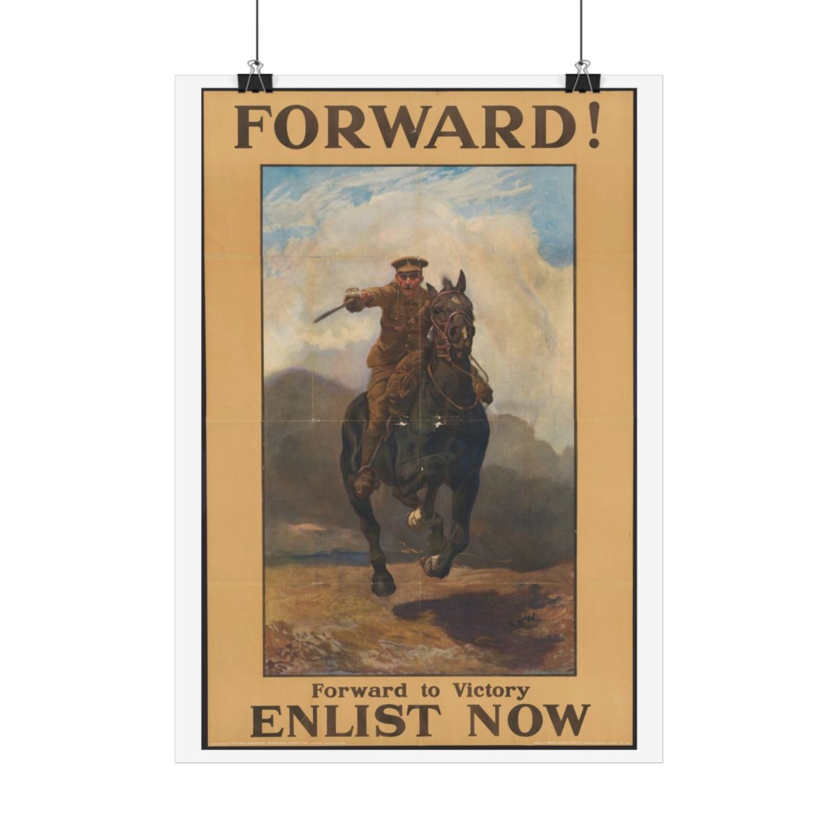 Forward! Enlist Now – vintage WWI British Recruitment Poster