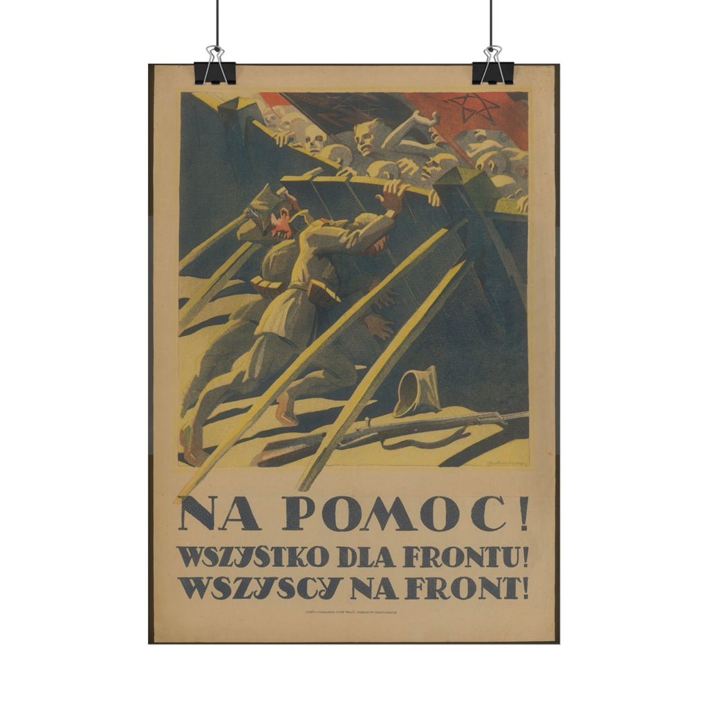 "Na Pomoc! Wszystko dla Frontu!" 1920 Polish poster – mockup 7