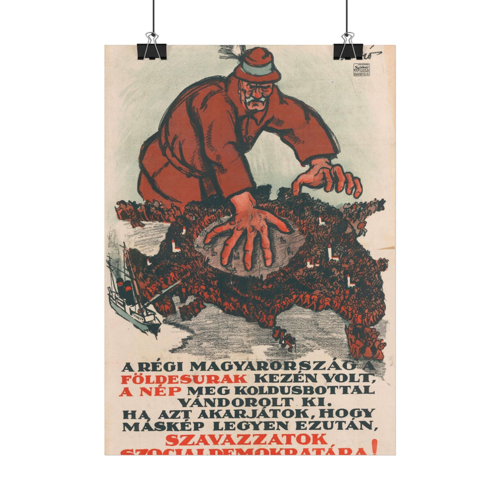 "Szavazzatok Szociáldemokratára!" 1918 Hungarian poster – mockup 5