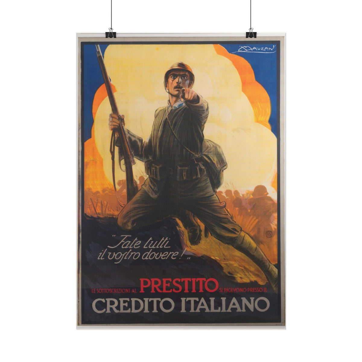 "Fate Tutti il Vostro Dovere!" WWI Italian poster – mockup 3
