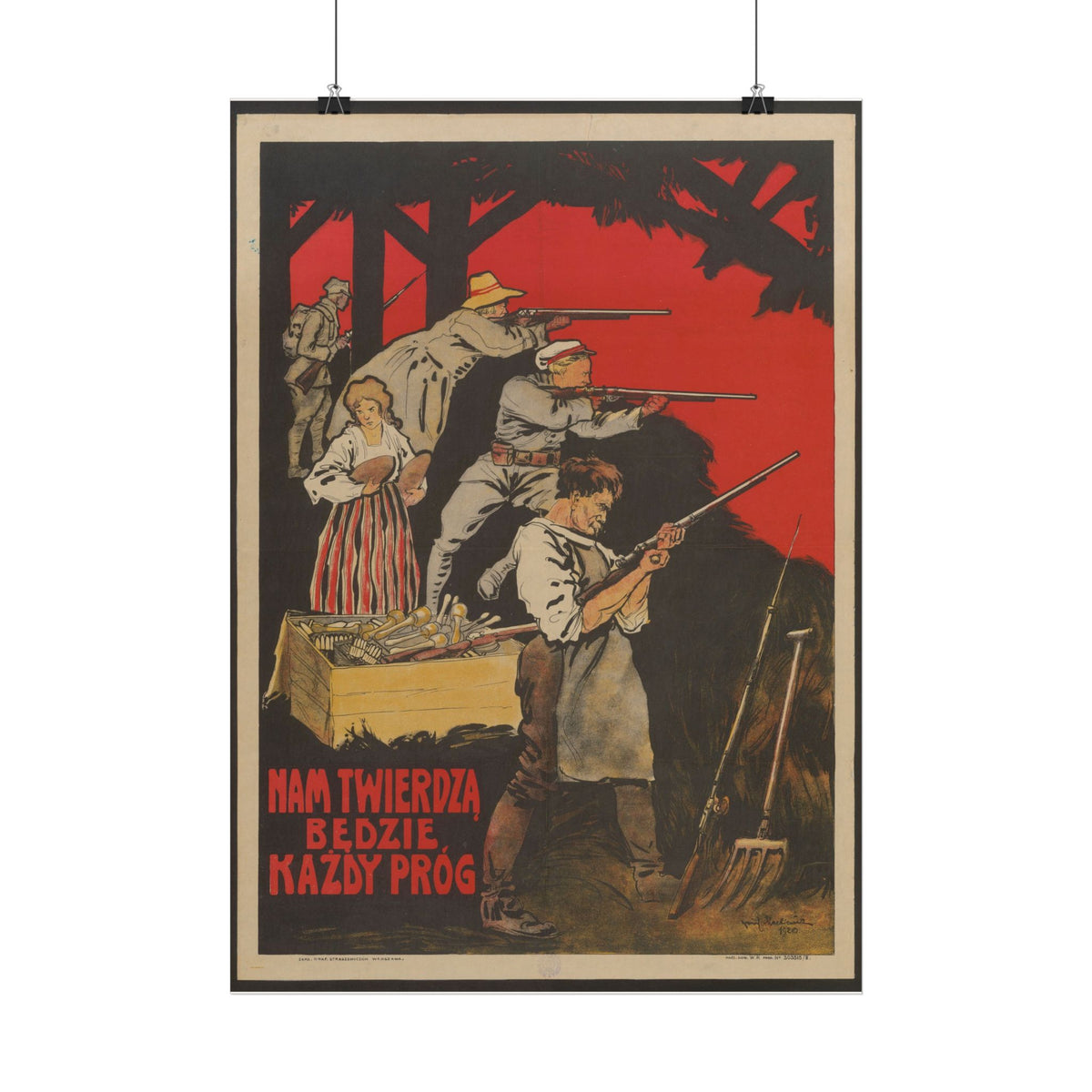 "Nam Twierdzą Będzie Każdy Próg!" 1920 Polish poster – mockup 3