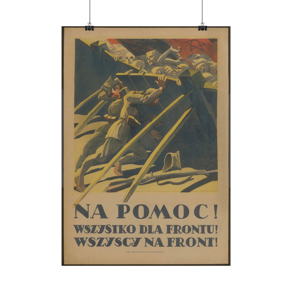 "Na Pomoc! Wszystko dla Frontu!" 1920 Polish poster – mockup 3