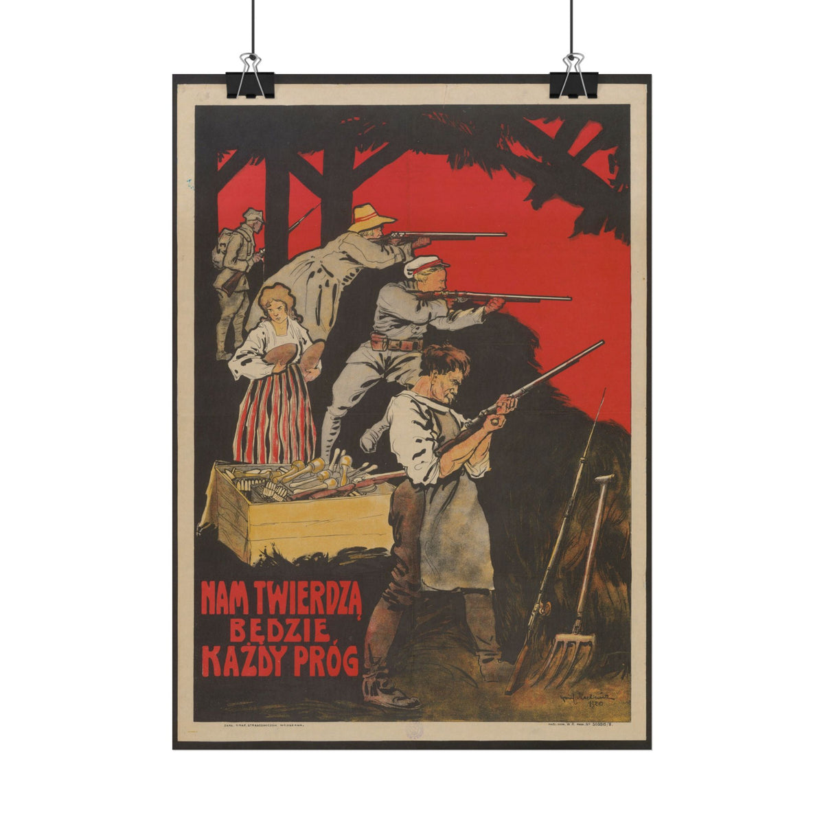 "Nam Twierdzą Będzie Każdy Próg!" 1920 Polish poster – mockup 6