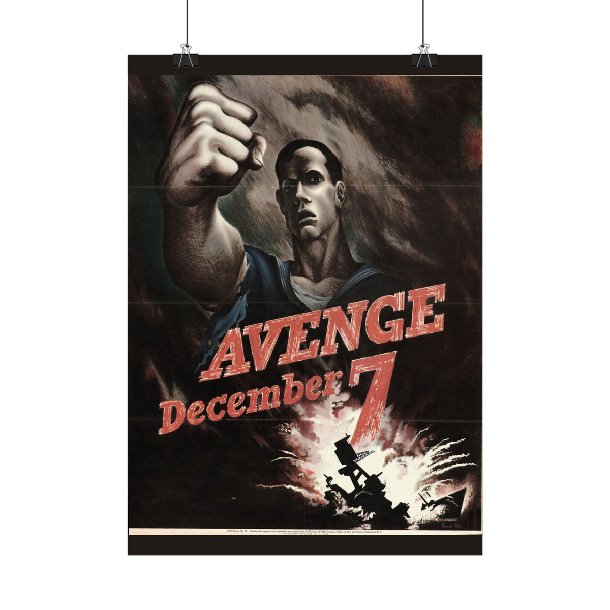 "Avenge December 7" – WWII American Propaganda Poster, Historicalee reproduction print