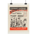 "Everybody's Listening to America!" Cold War Voice of America poster – interior mockup 2