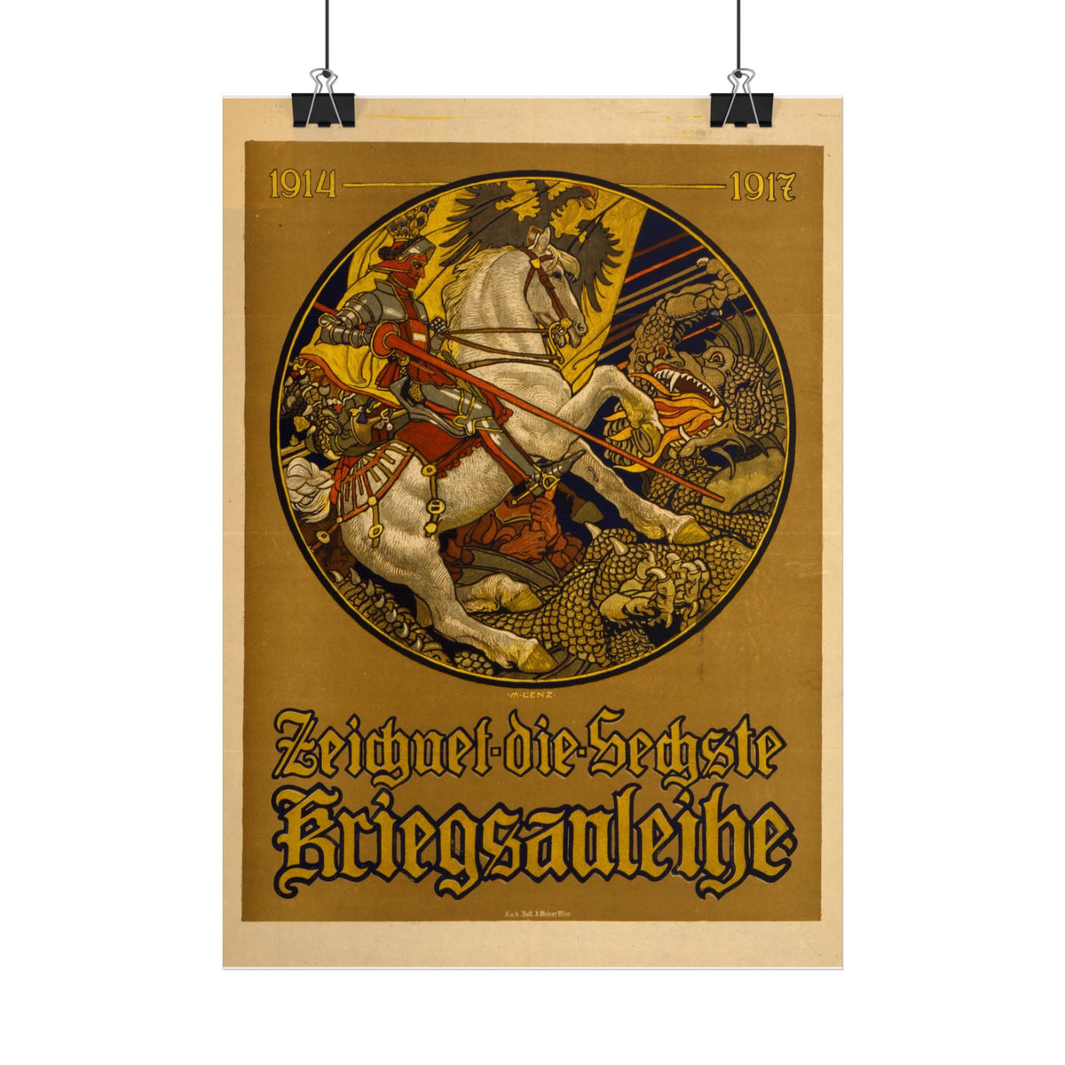 "Zeichnet die Sechste Kriegsanleihe" WWI Austrian poster – mockup 7