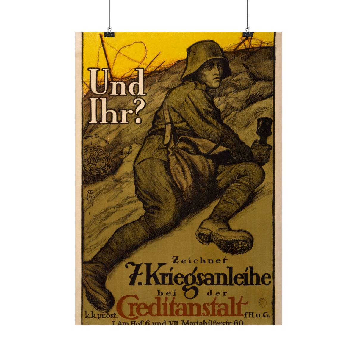 "Und Ihr?" WWI Austrian poster – mockup 2