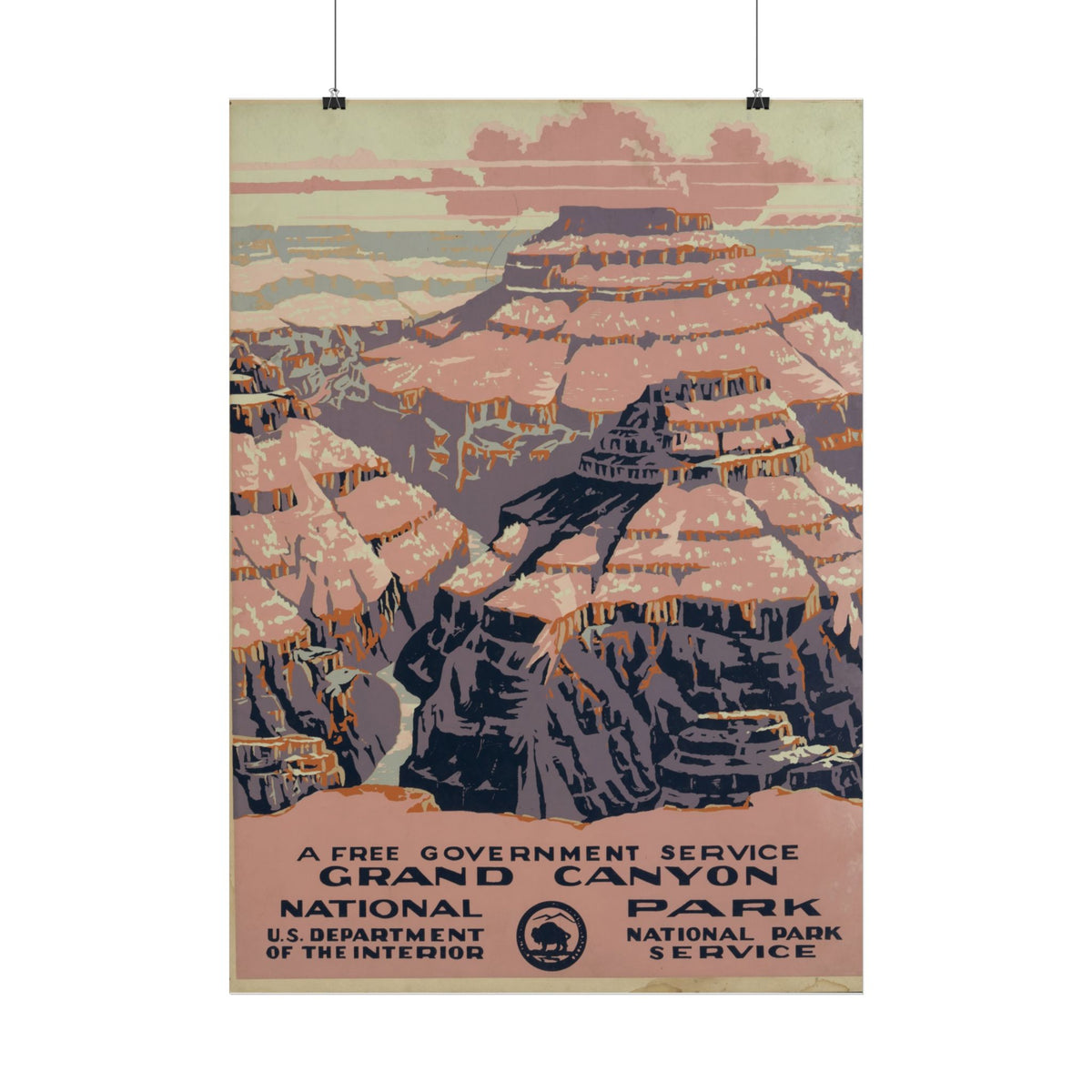 "Grand Canyon National Park" 1938 WPA poster – interior mockup 4