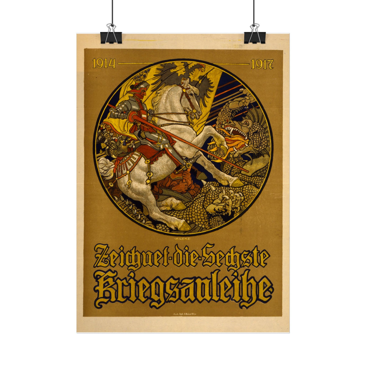 "Zeichnet die Sechste Kriegsanleihe" WWI Austrian poster – mockup 6