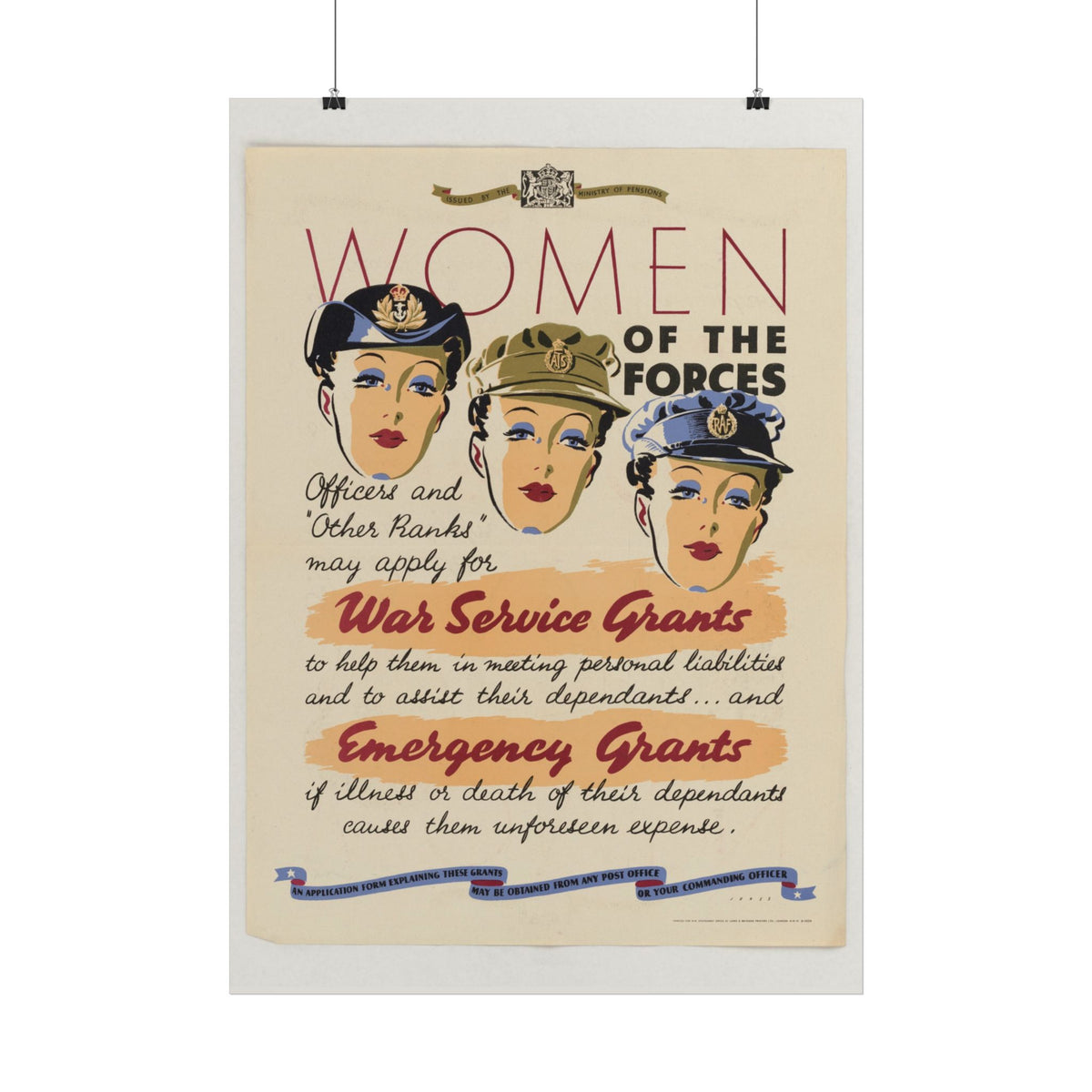 "Women of the Forces" WWII British poster – interior mockup 4