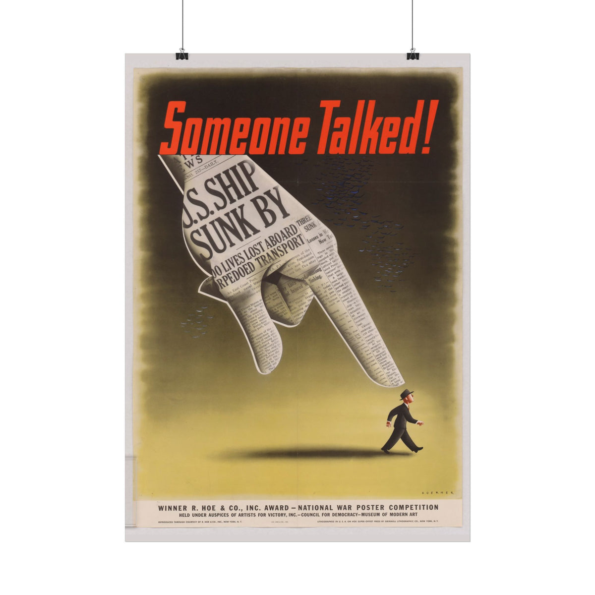 "Someone Talked!" WWII American poster – interior mockup 3