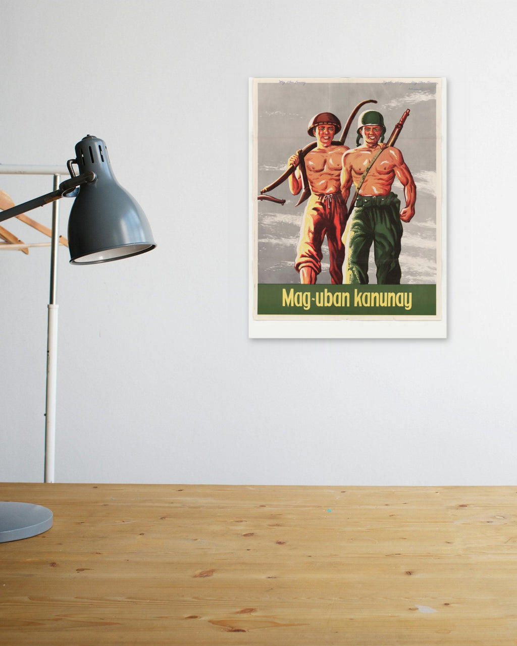 "Together Always" poster above a wooden desk